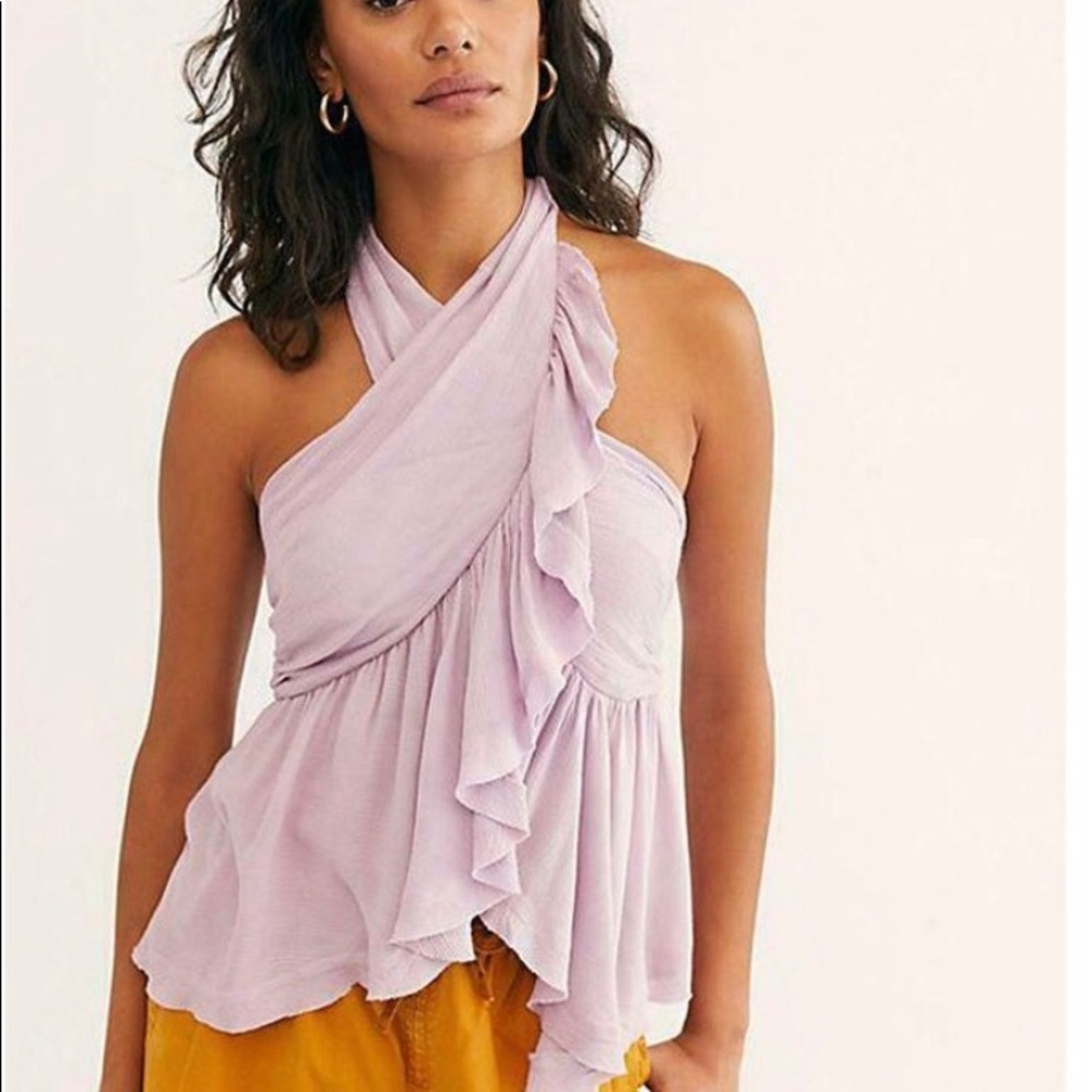 Free People Chrissy Cross Top- Lavender